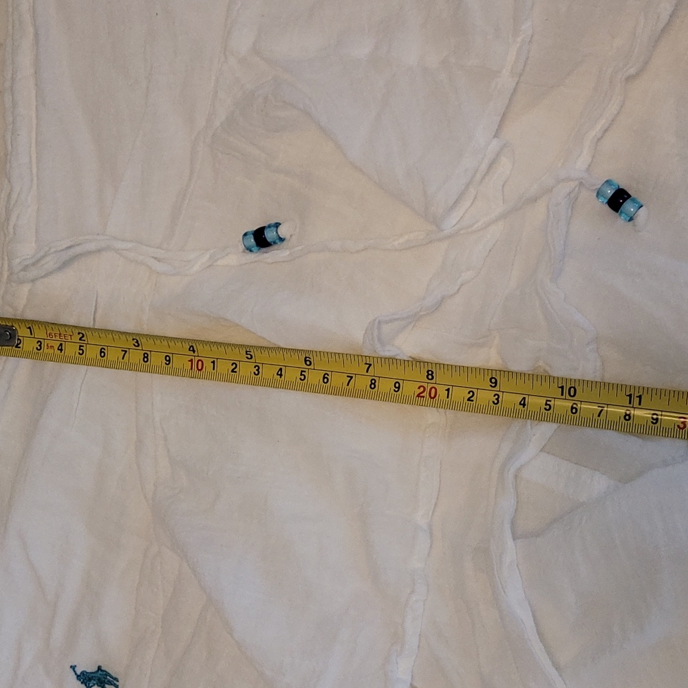 White cotton tier Polo skirt / swim coverup - 10 tiered - Picture 8 of 13